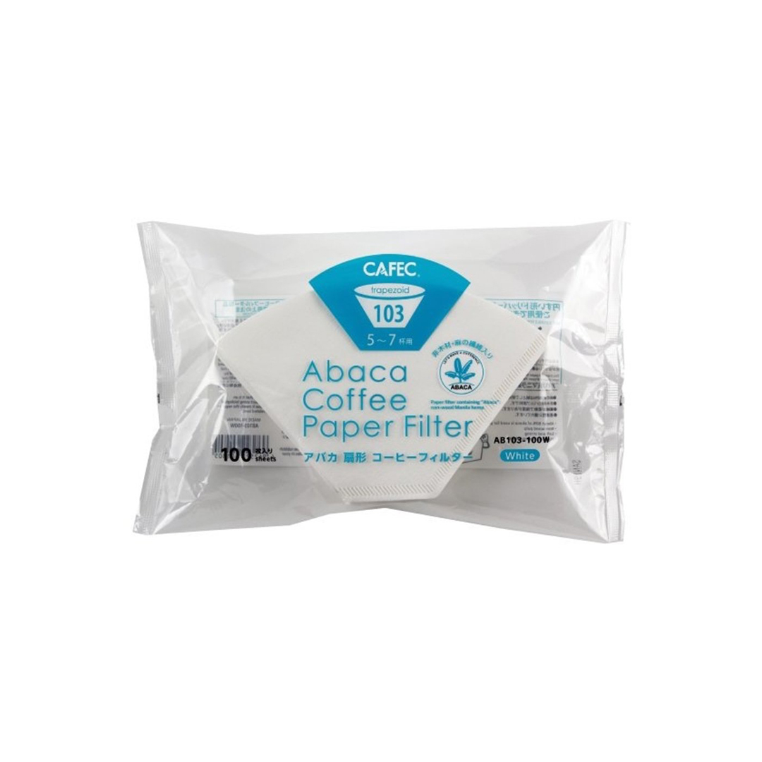 Filtry CAFEC trapez. Abaca 103 białe cup5-7